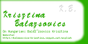 krisztina balazsovics business card